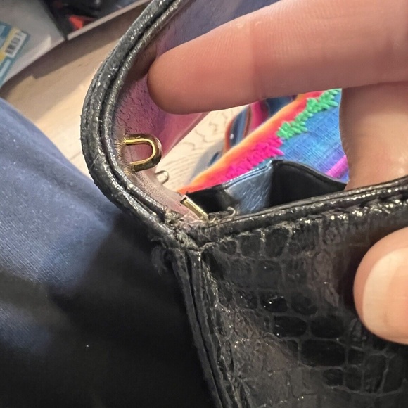 Vintage Givenchy Leather Clutch Bag Black Croc - Picture 9 of 9